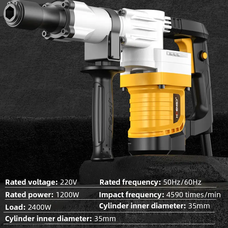 220V Heavy-Duty Electric Pick Industrial-Grade Wall Demolition Hammer Suitable for Breaking Wall Concrete Chisel Tools Slotting