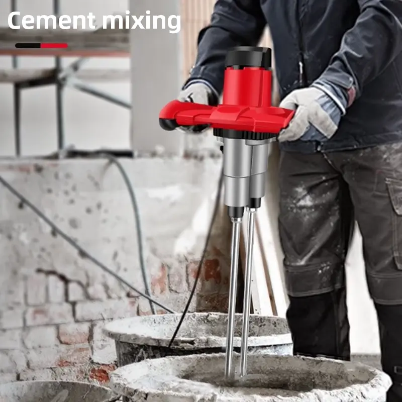 High Power Electric Cement Mixer Dual Head Mortar Mixer Machine Concrete Mixing Tool  Paint Coating Mixer For Construction sites