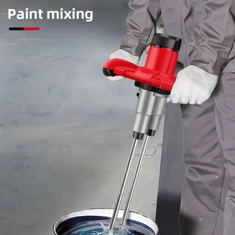 High Power Electric Cement Mixer Dual Head Mortar Mixer Machine Concrete Mixing Tool  Paint Coating Mixer For Construction sites