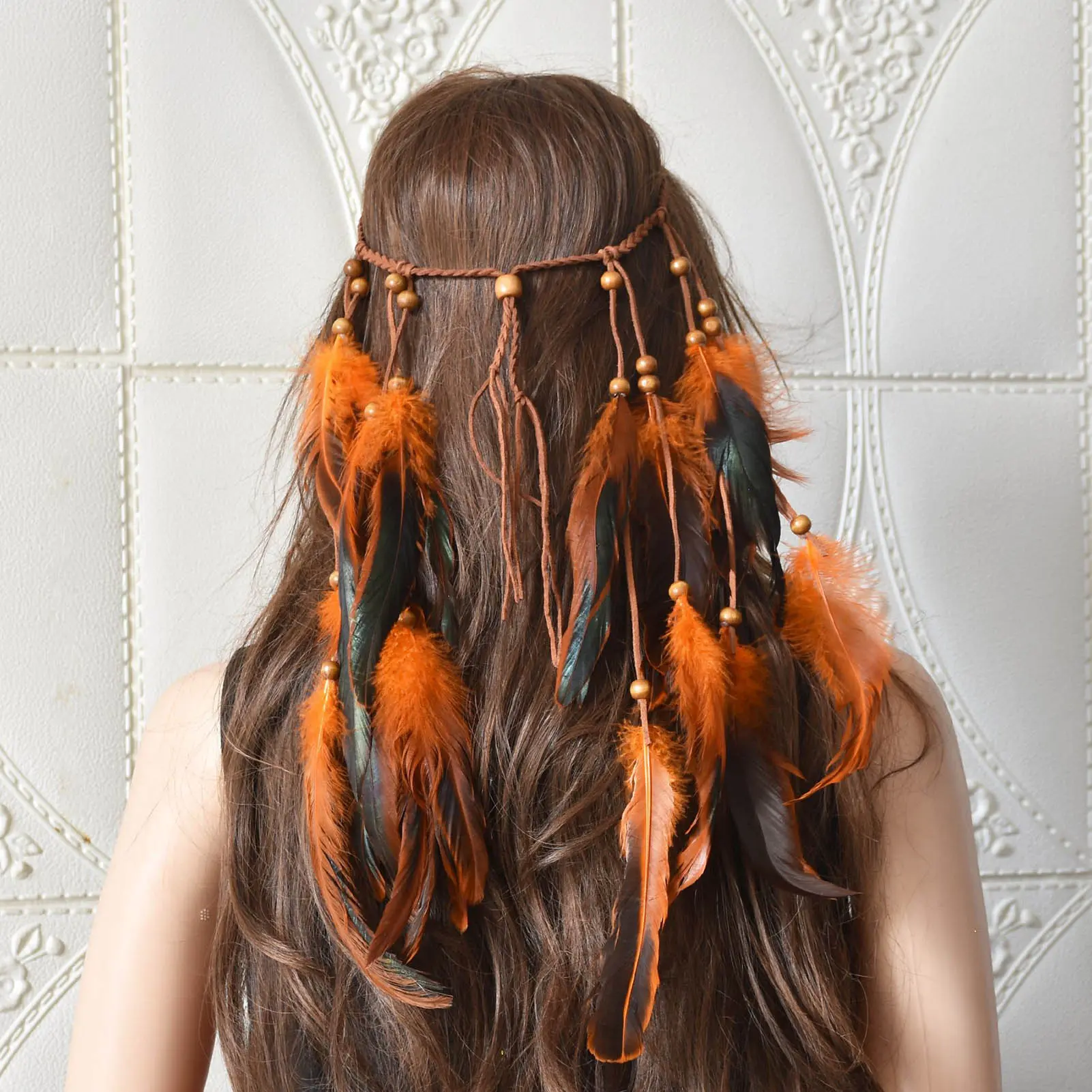 Bohe Plumage Tassel Handband Vintage Bohemian Long Feather Tassel Ethnic Style Feather Headpiece Women Hairstyle Accessories
