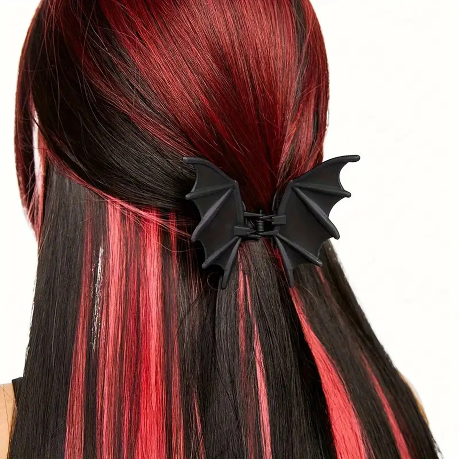 Halloween Matte Black Bat Ponytail Hair Clip Woman Punk Gothic Shark Hair Barrettes Headpiece For Hair Accessory Hair Styling