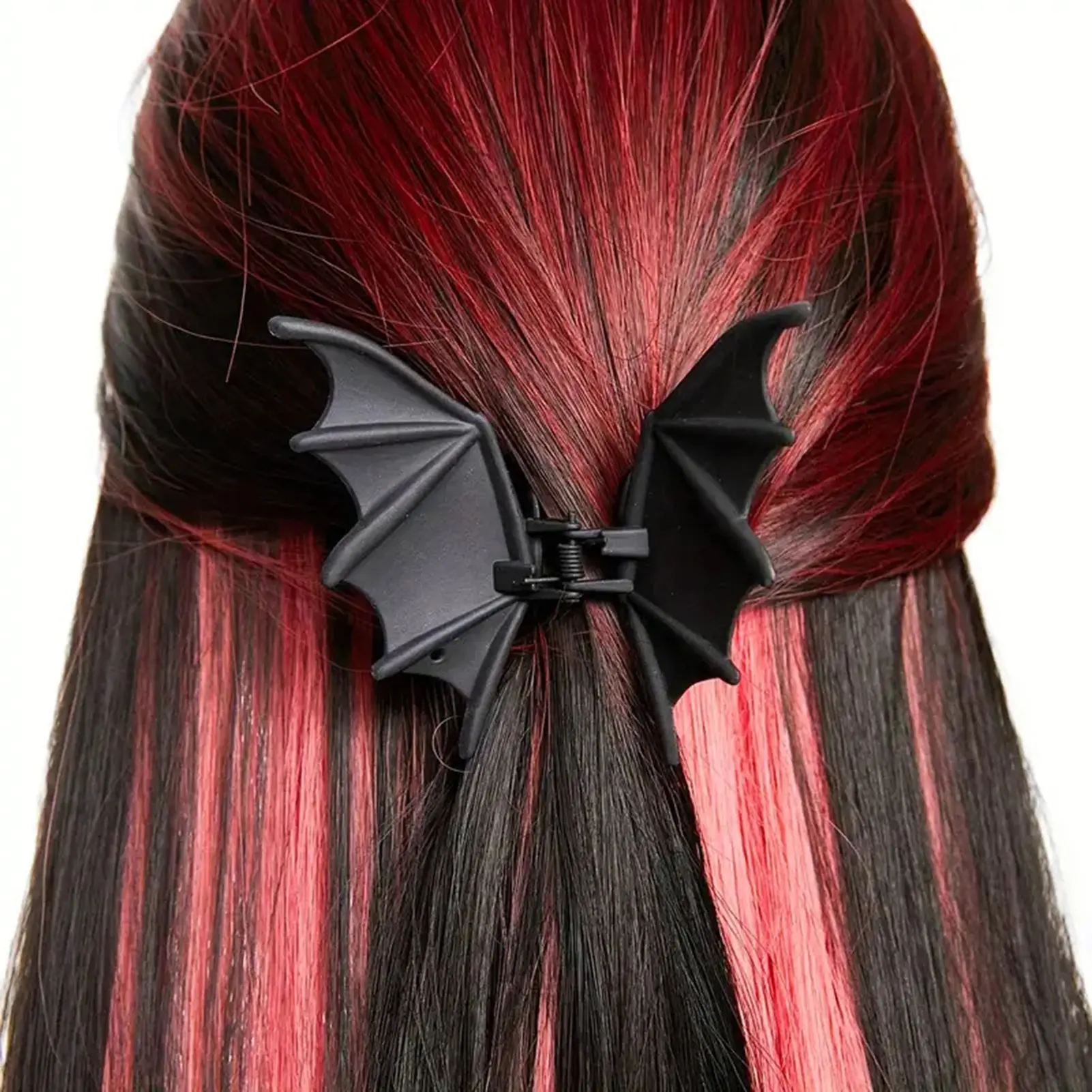 Halloween Matte Black Bat Ponytail Hair Clip Woman Punk Gothic Shark Hair Barrettes Headpiece For Hair Accessory Hair Styling