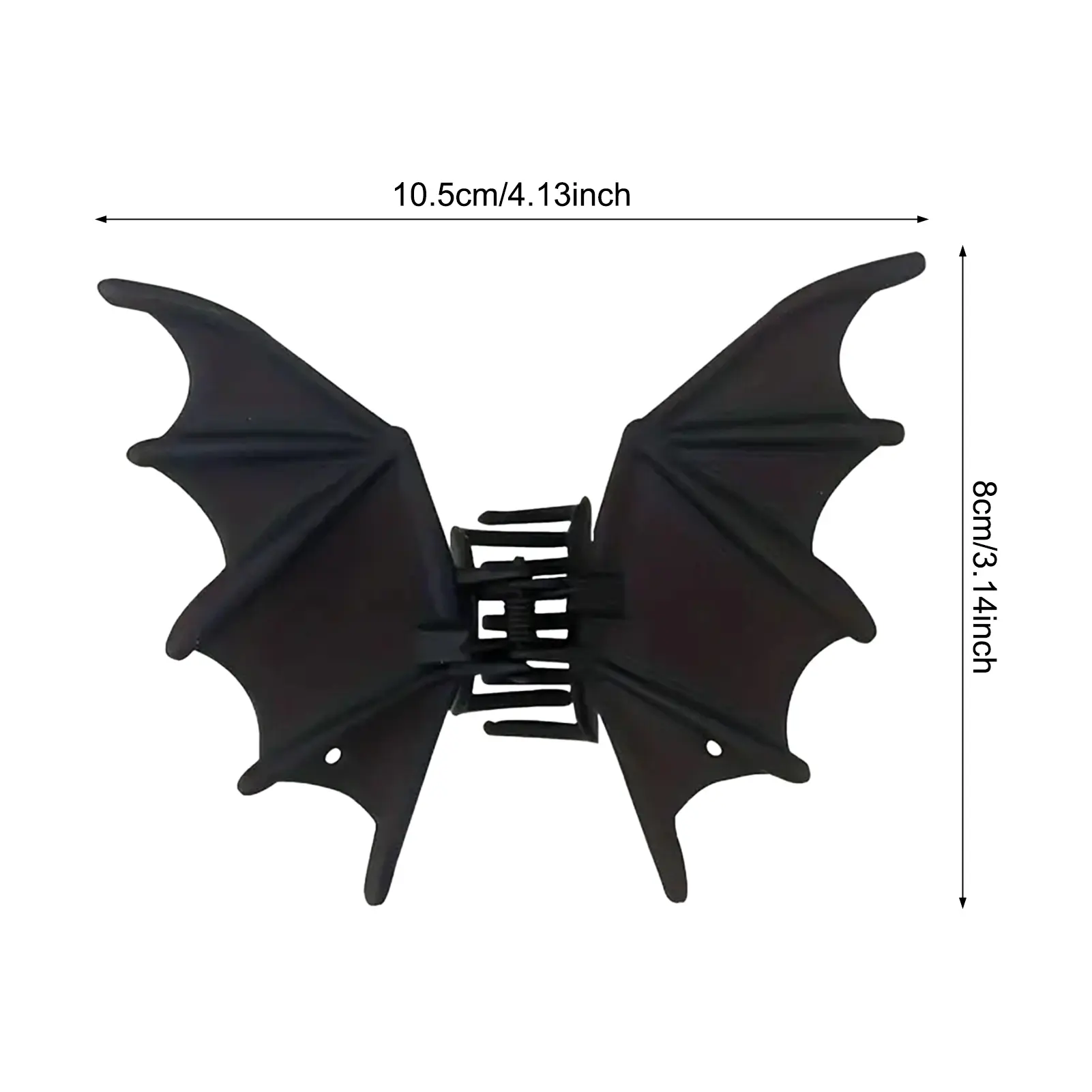 Halloween Matte Black Bat Ponytail Hair Clip Woman Punk Gothic Shark Hair Barrettes Headpiece For Hair Accessory Hair Styling