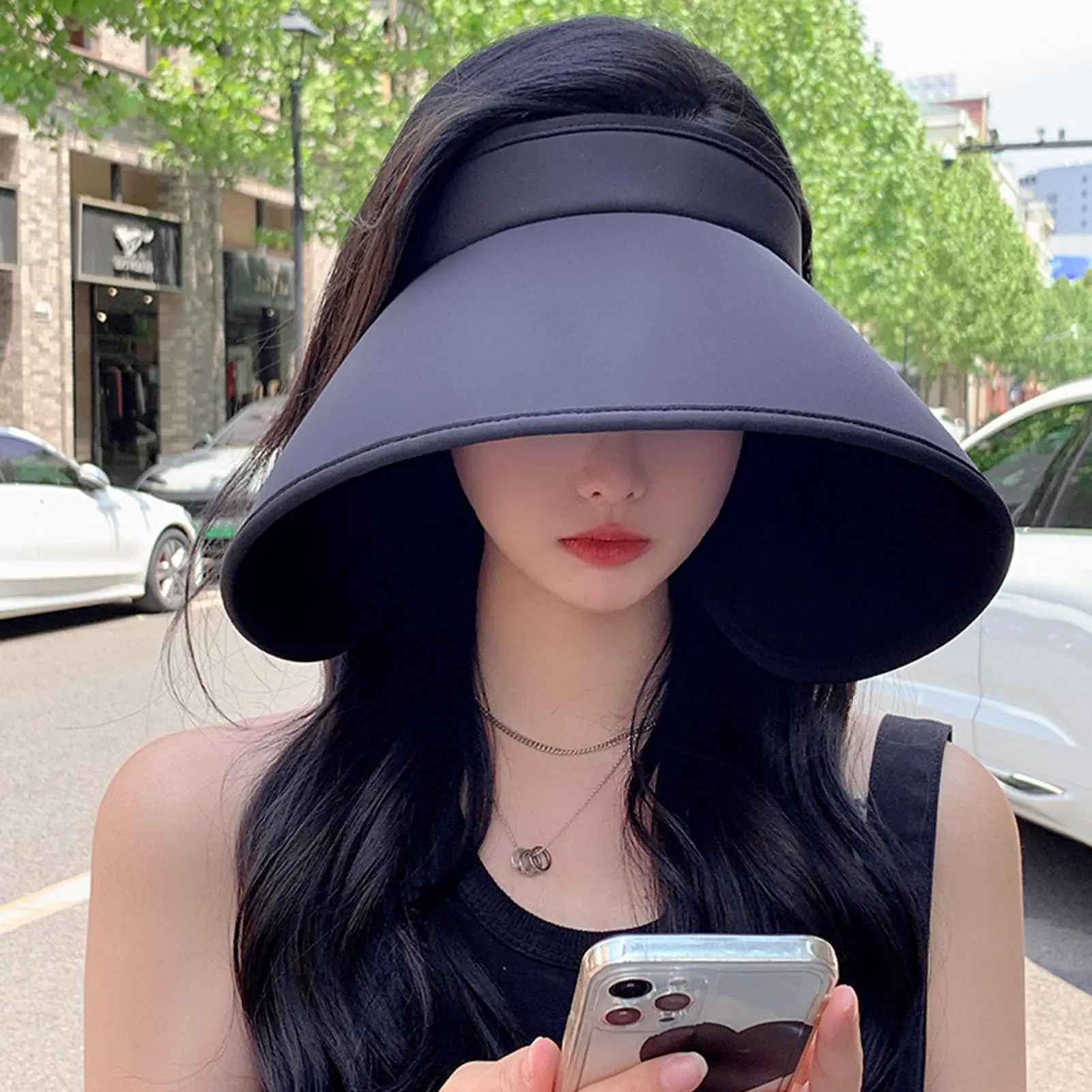 Womens Wide Brim Sun Hat Summer Wrap Around Face UV Protection Sun Visor Breathable Outdoor Sunscreen Cap for Beach Travel Sport
