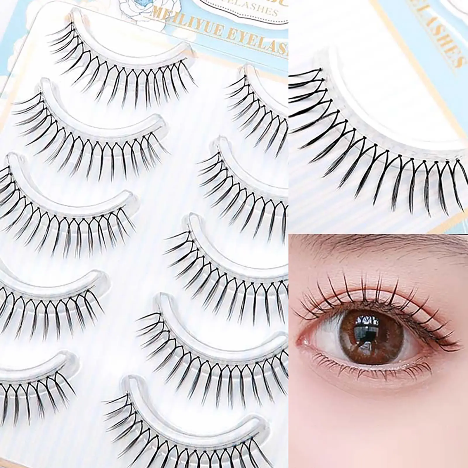 5 Pairs False Eyelashes Cosmetic Artificial Eyelashes YY Shape Natural Fake Eye Lashes for Women Daily Party Makeup