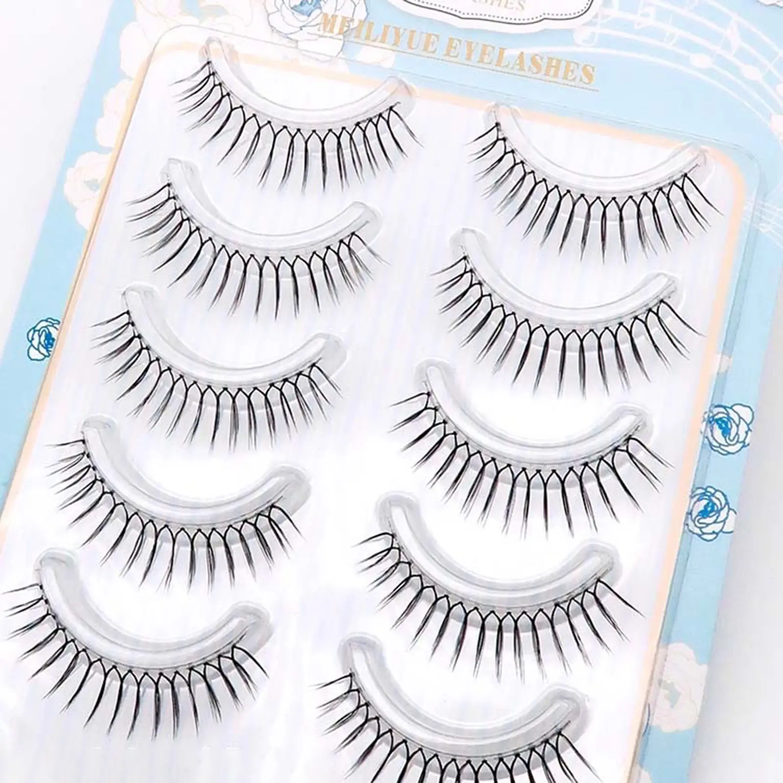 5 Pairs False Eyelashes Cosmetic Artificial Eyelashes YY Shape Natural Fake Eye Lashes for Women Daily Party Makeup