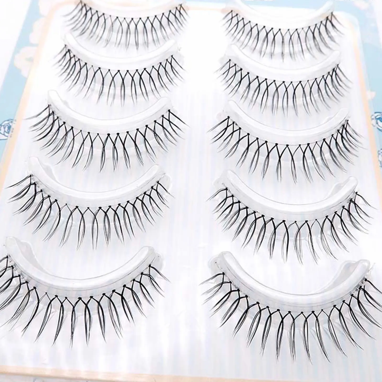 5 Pairs False Eyelashes Cosmetic Artificial Eyelashes YY Shape Natural Fake Eye Lashes for Women Daily Party Makeup