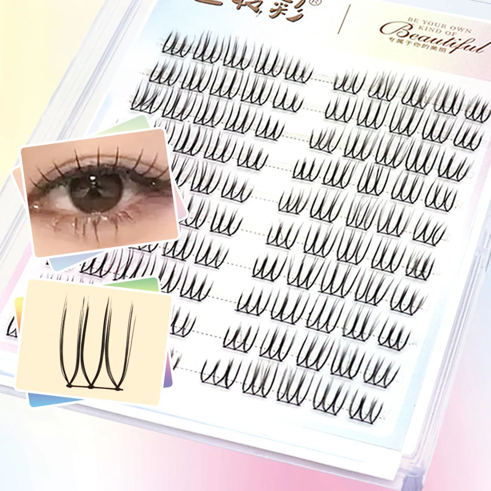 Cosplay Individual Lashes Clusters 3D Effect Individual Lashes Natural False Lashes Extension Beginner Proficients Friendlyc