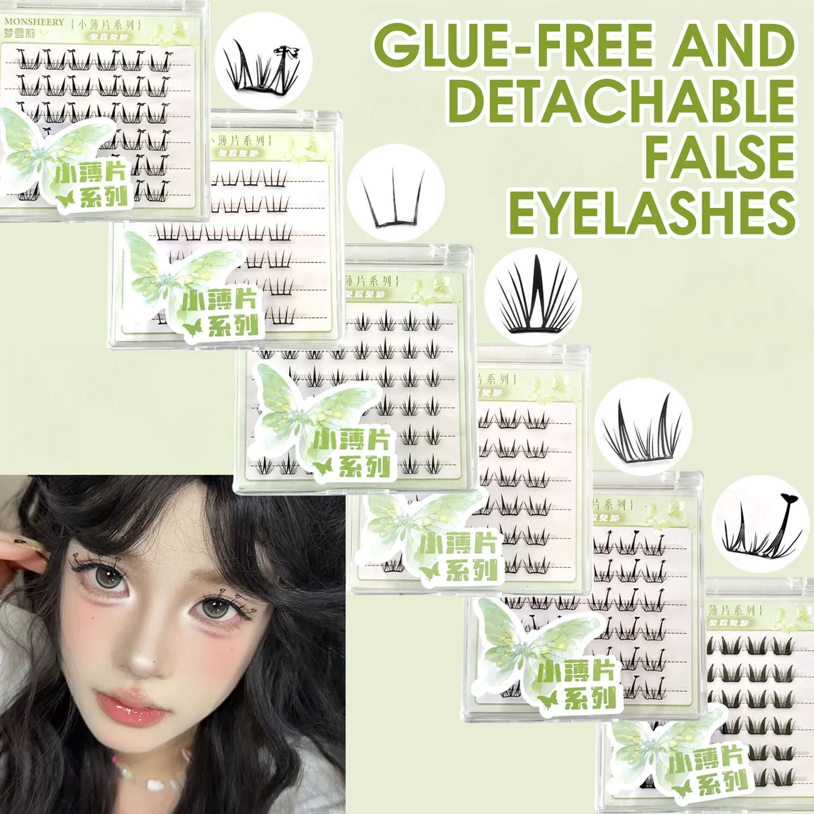False Eyelashes 9-13mm Press on Lash Clusters Vivid Daily Lash Extension for Woman for Eye-Lifting Effect DIY Makeup Use