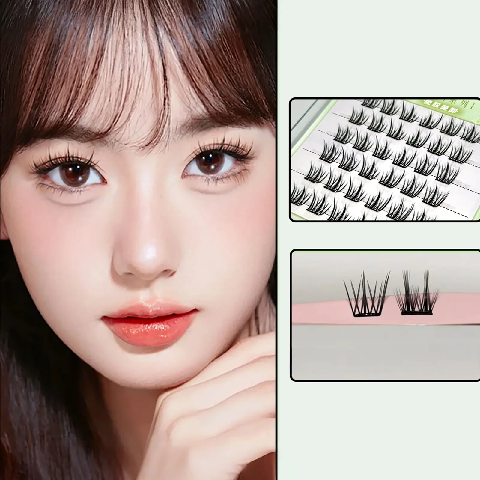 False Eyelashes 9-13mm Press on Lash Clusters Vivid Daily Lash Extension for Woman for Eye-Lifting Effect DIY Makeup Use