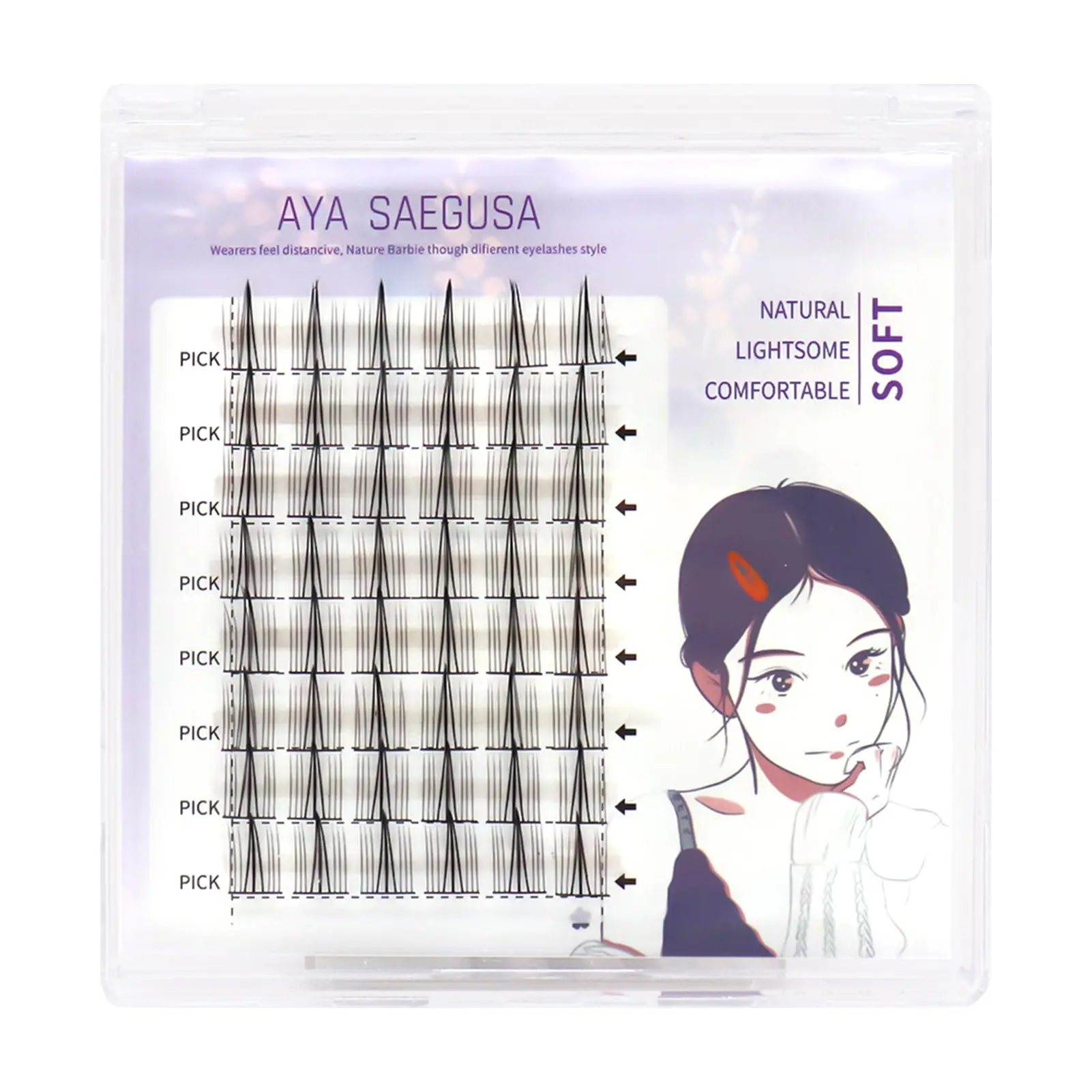 False Eyelashes C Curl 7-13mm Eyelash Clusters Natural False Lashes Extension for Beginner & Proficients Friendly Makeup Tools