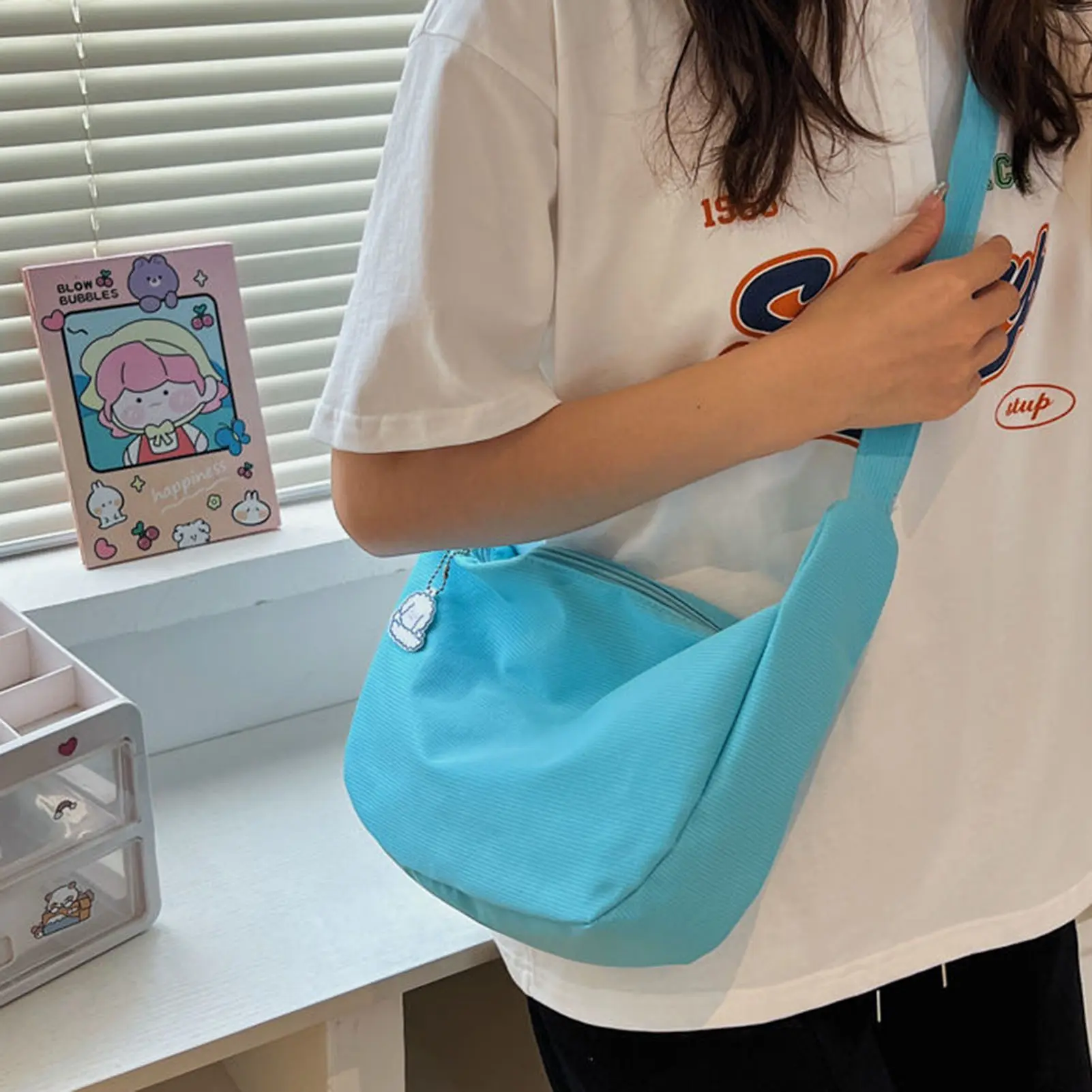 Jiaozi Bao Women Solid Harajuku All-match Simple Multifunctional Handbags Large Capacity Cross Body Bags For Women Teens Purse