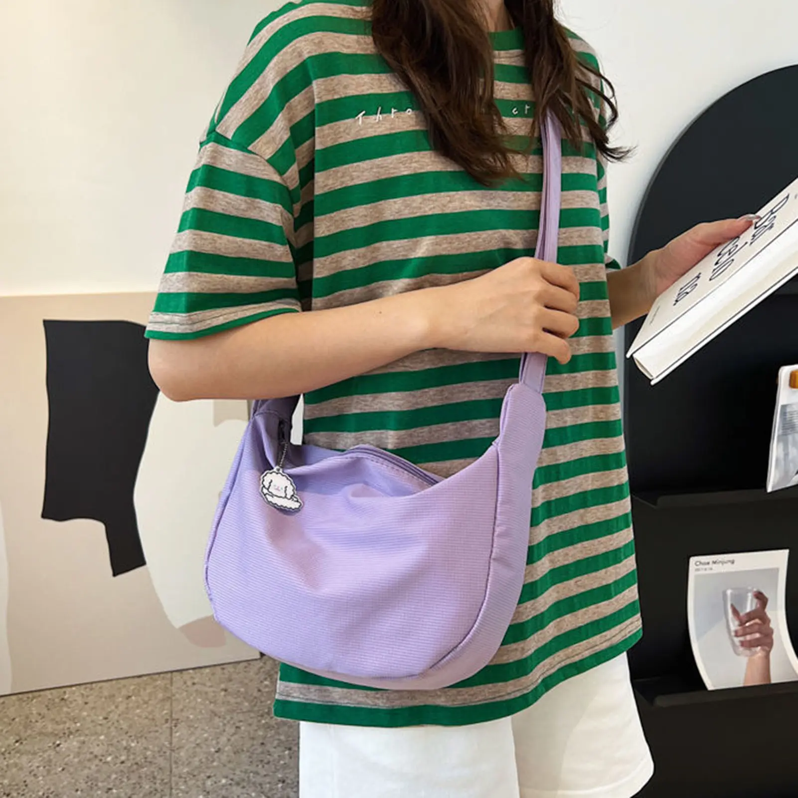 Jiaozi Bao Women Solid Harajuku All-match Simple Multifunctional Handbags Large Capacity Cross Body Bags For Women Teens Purse