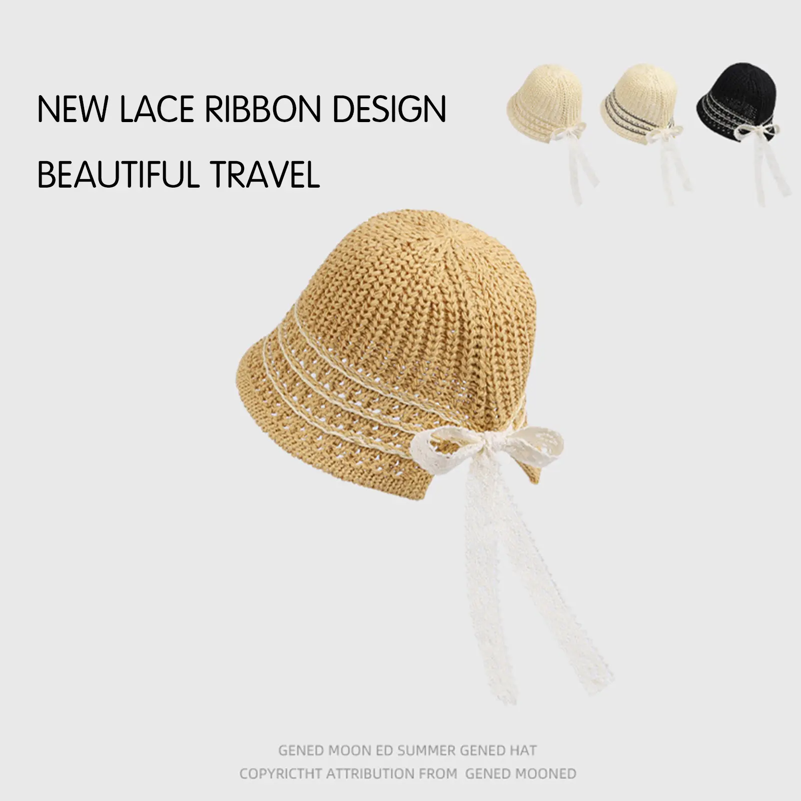 Summer UV-Protect Hat Summer Hiking Fisherman Hat Bowknot Design Sun Shade Fisherman Hat for Home Office Travel Hiking Gift