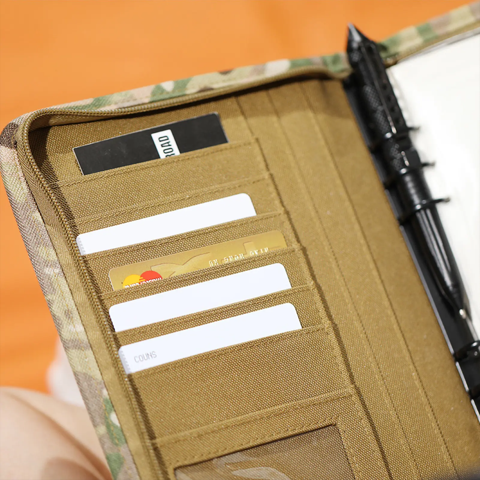 1pc Camouflage Zipper Notebook Outdoor Padfolio Binder 80 Sheets Loose-leaf Paper Memorandum A5 Weatherproof Tactical Notebook