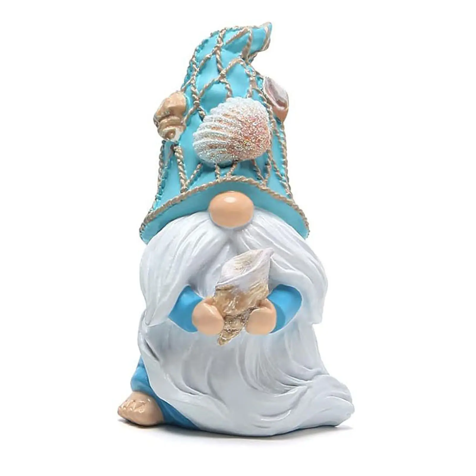 1pc Garden Gnome Figurines Summer Beach Style Ocean Element Resin Dwarf Statue for Shelves Dining Tables Decoration