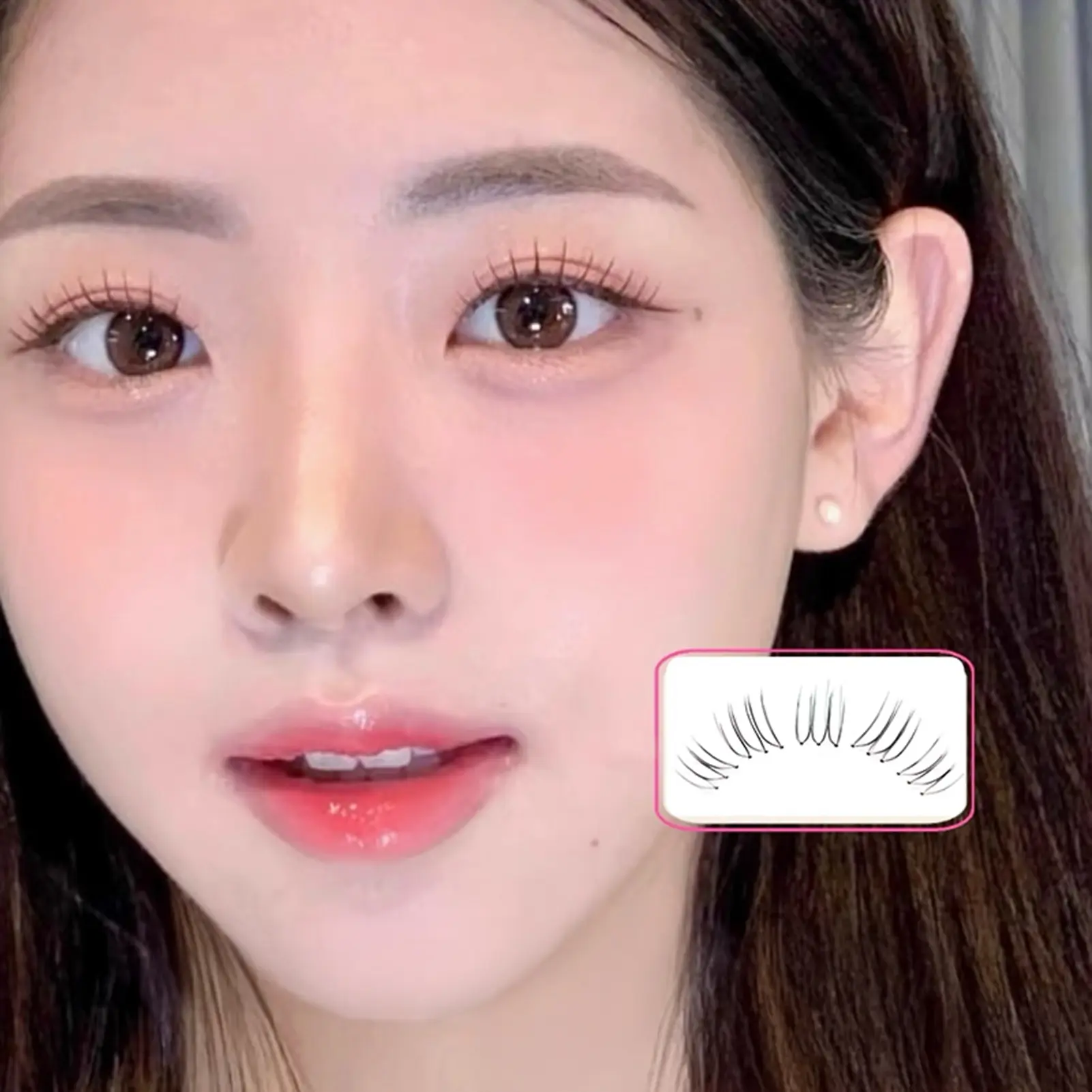 False Eyelashes U Shape Seamless Lashes Extension Thin Band 3D Effect Individual Lashes for Lash Enthusiast Beginner Makeup Tool