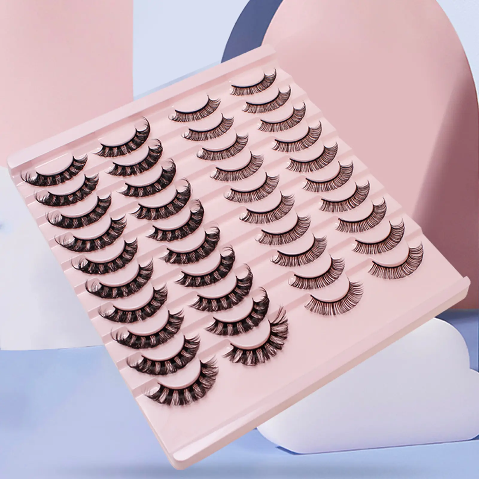 20 Pairs False Eyelashes Light Long-Lasting Segmented Lashes for Themed Party Stage Makeup Woman Naturally Makeup Tools