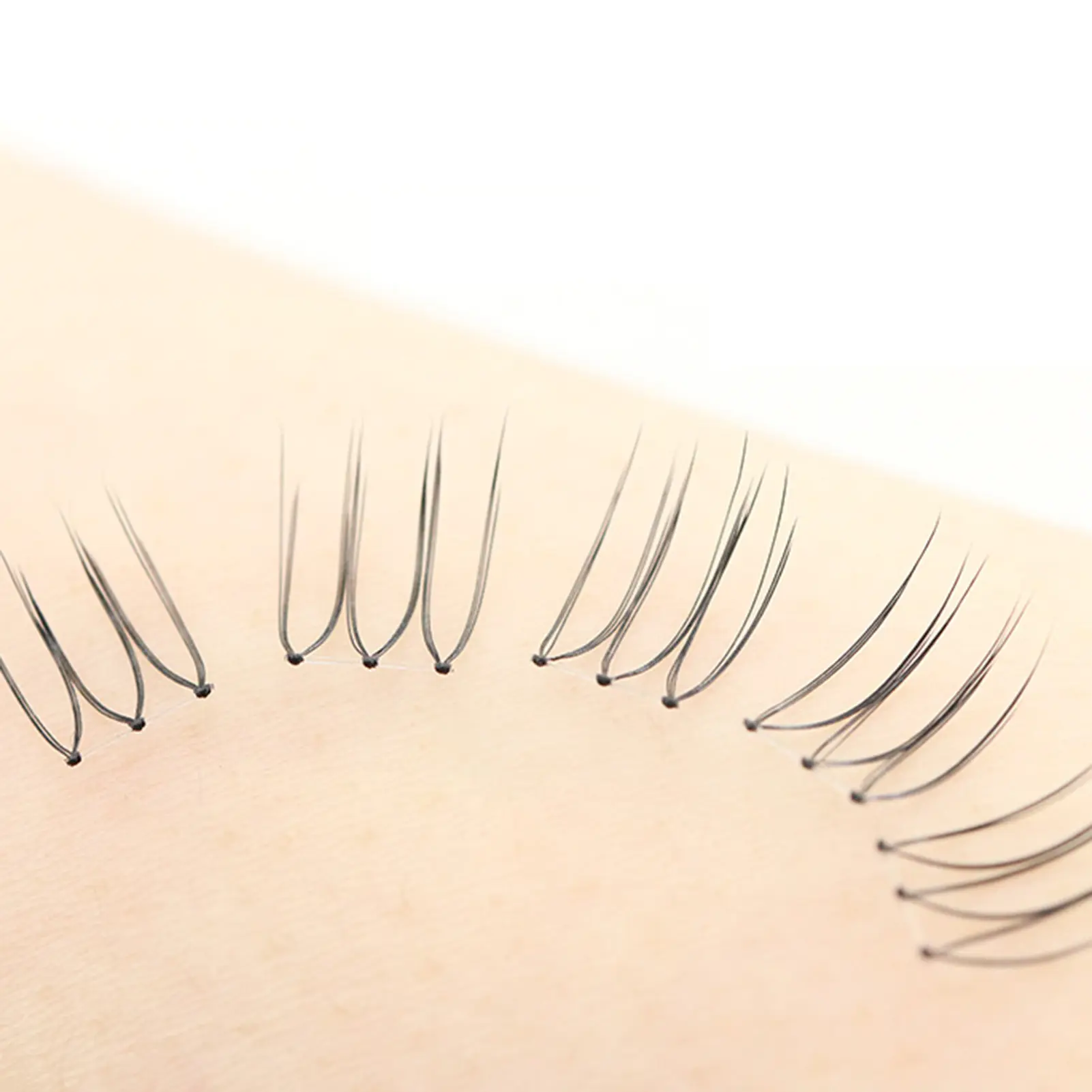 False Eyelashes U Shape Seamless Lashes Extension Thin Band 3D Effect Individual Lashes for Lash Enthusiast Beginner Makeup Tool