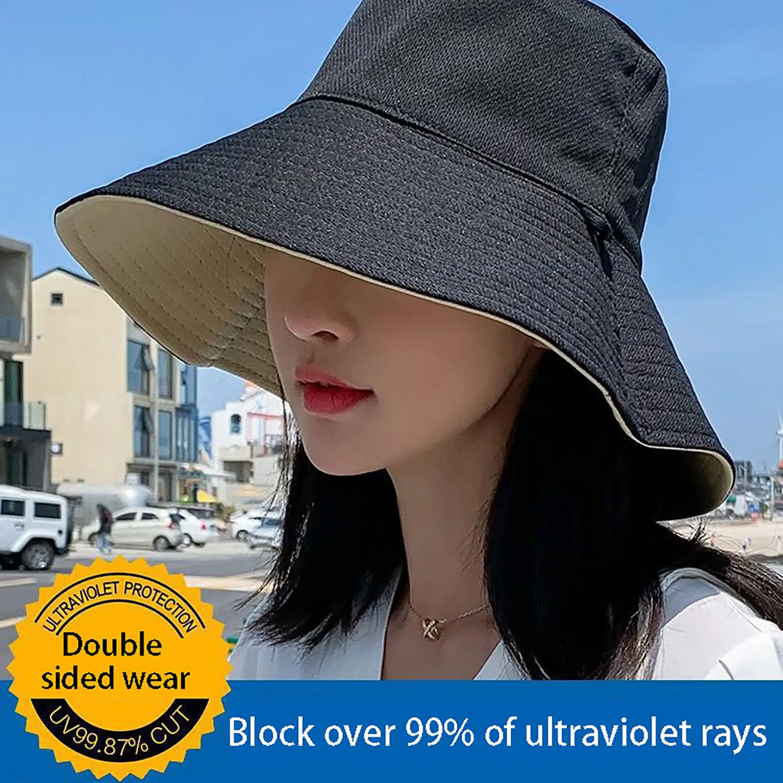 New Korean Women Men Bucket Hat Anti-uv Beach Sun Hat Summer Sunscreen Panama Hat Outdoor Foldable Portable Fisherman Cap