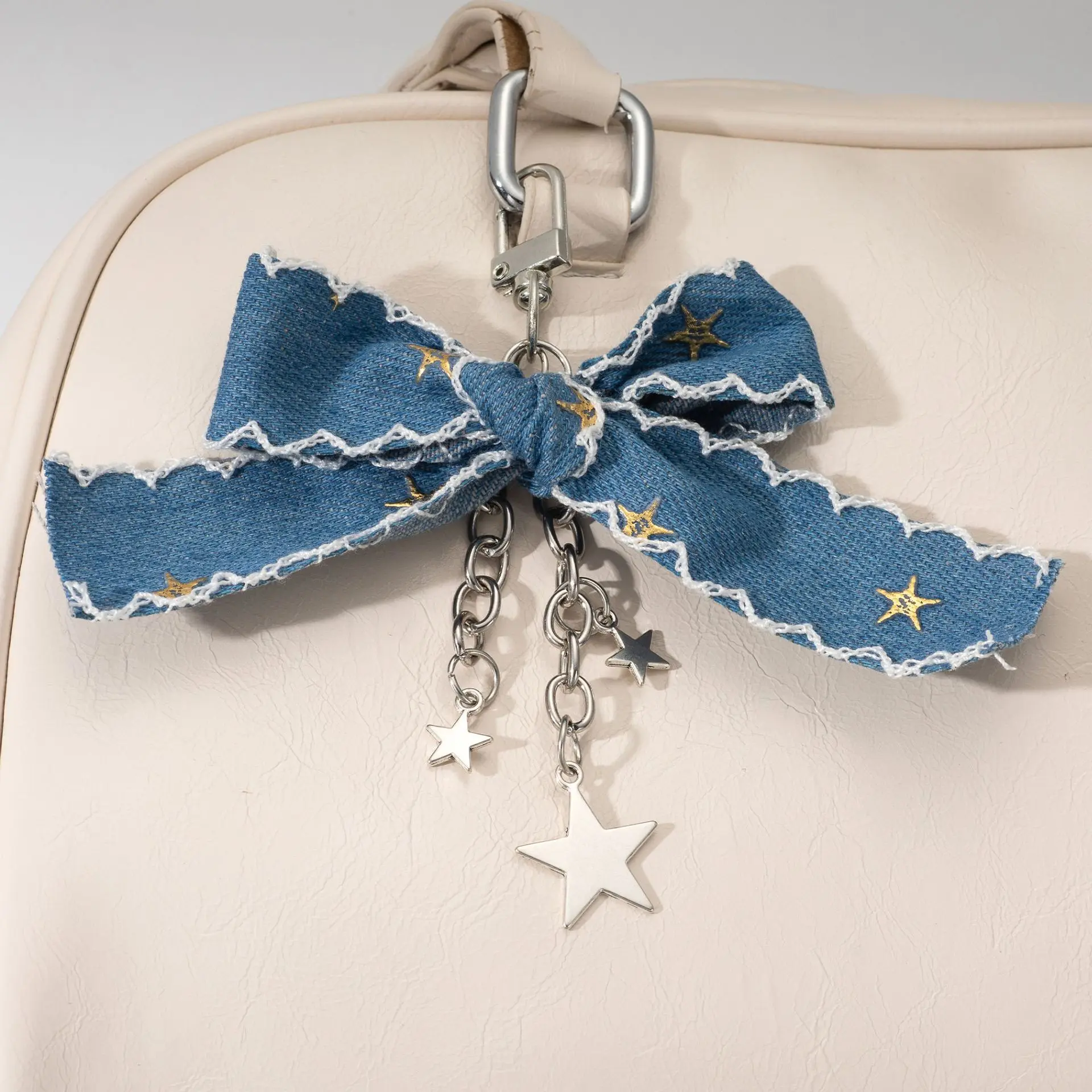 Blue South Ins Key Chain Retro Cowboy Star Tassel Pendant DIY Bag Chain Adjustment Extended Bag Phone Pendant Accessories Gifts