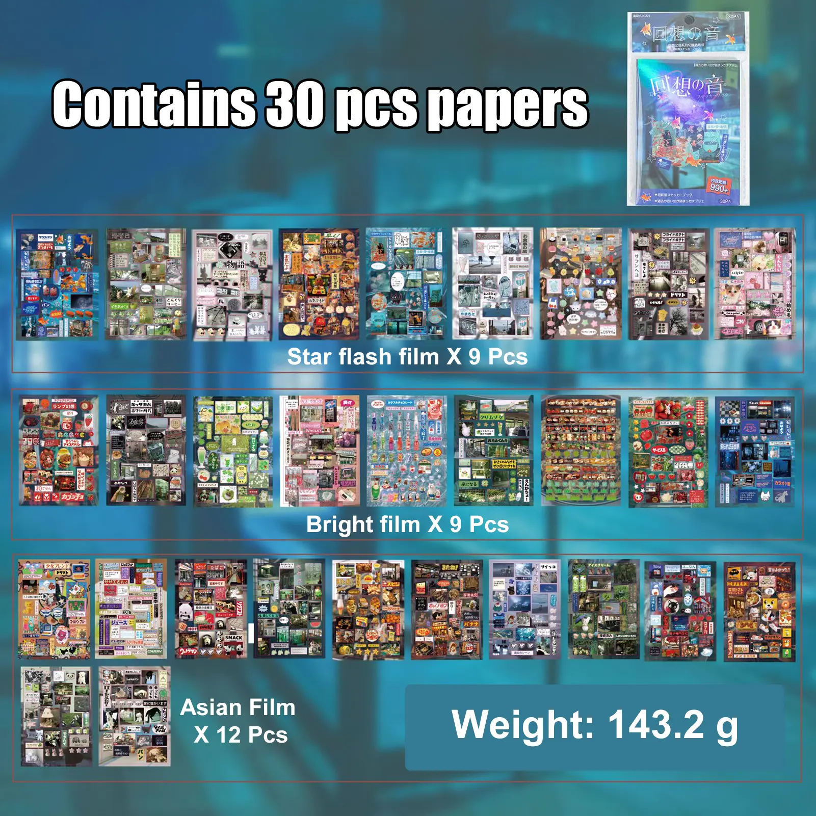 Sticker Book DIY Vintage Classic Sticker Book Easy to Peel Star Film Matte Film Glossy Film Materials for Art Craft Journaling