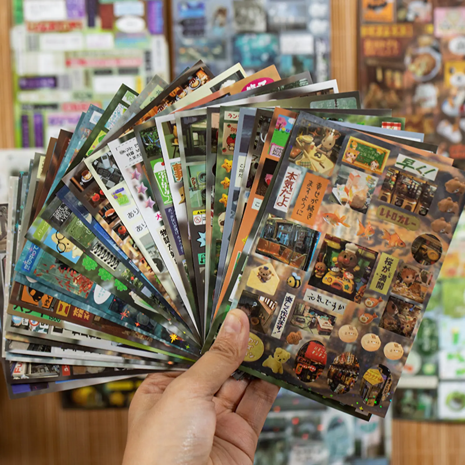 Sticker Book DIY Vintage Classic Sticker Book Easy to Peel Star Film Matte Film Glossy Film Materials for Art Craft Journaling
