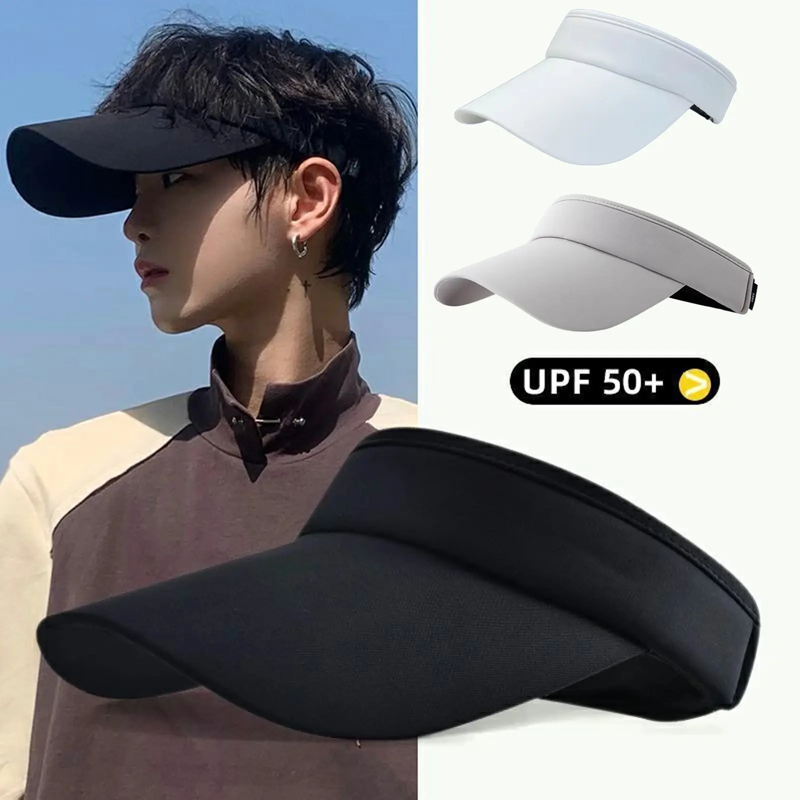 Summer Sun Hat Unisex Solid Color Sun Hat Outdoor Sports And Leisure Adjustable Sun Hat Tennis Hat Baseball Hat Golf Visor