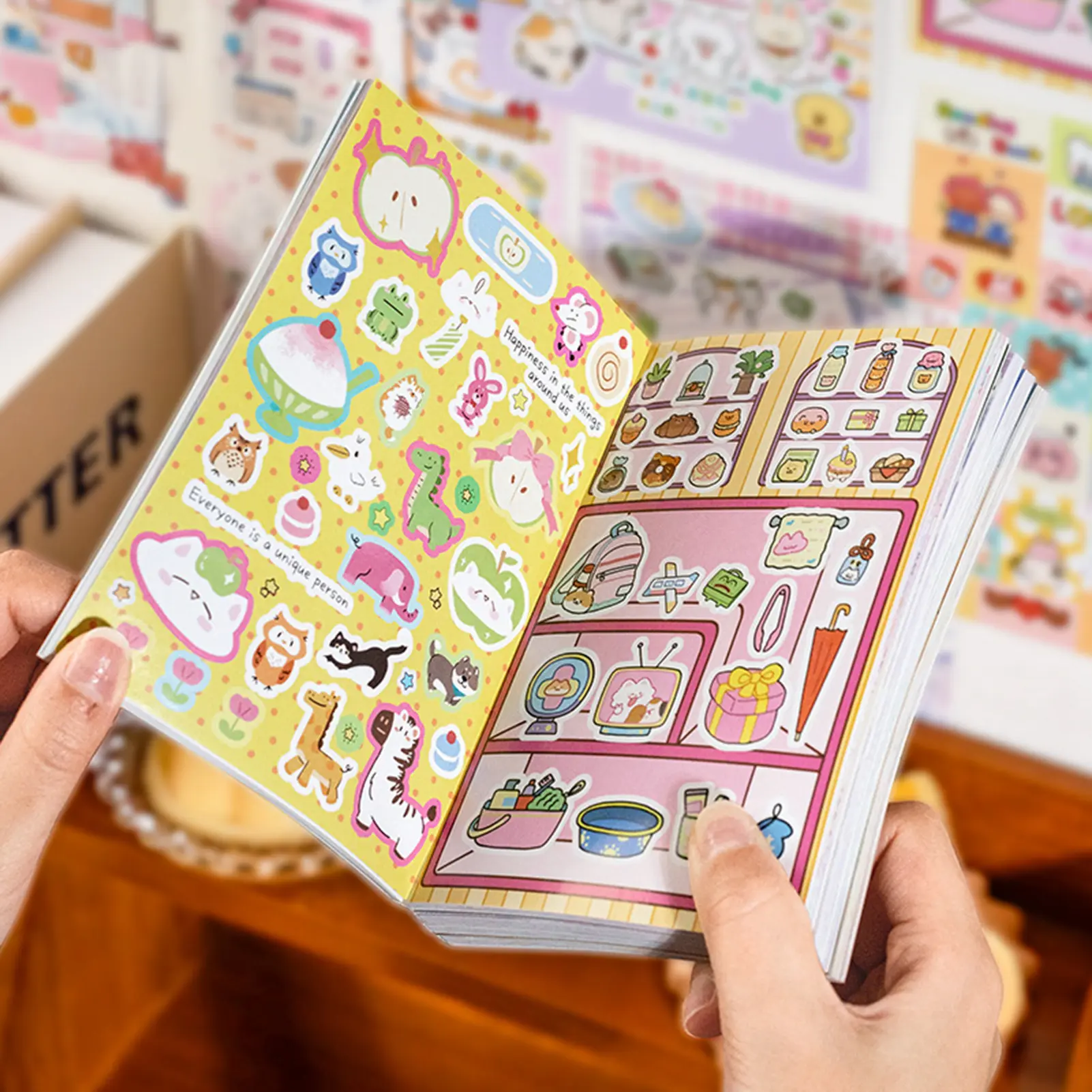 1PC book Kawaii Korean Style Sticker Book Cute Kids Sticker Book DIY Handbook Vegetarian Creative Stickers Back to School Gift
