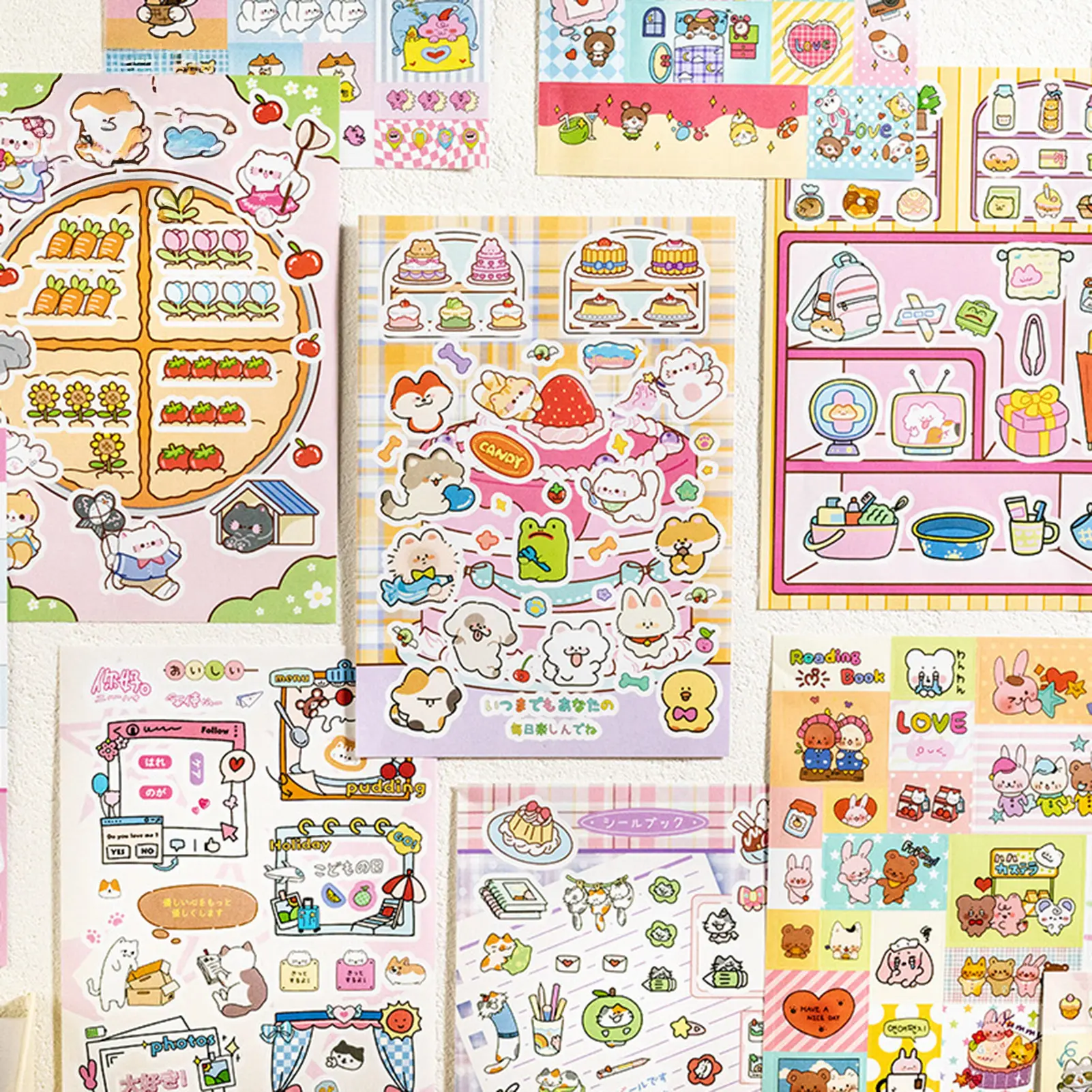 1PC book Kawaii Korean Style Sticker Book Cute Kids Sticker Book DIY Handbook Vegetarian Creative Stickers Back to School Gift