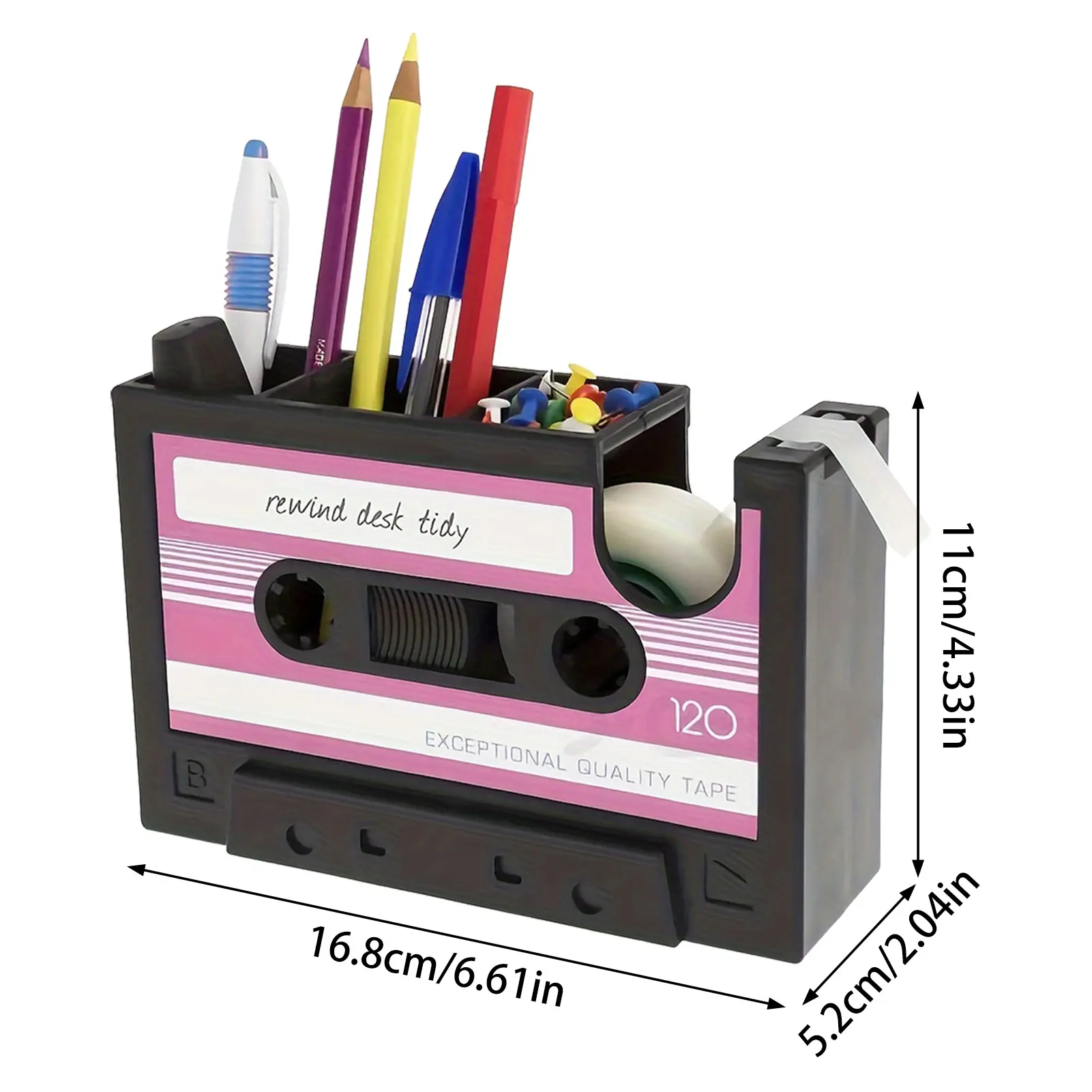 Retro Cassette Tape Dispenser Box Replaceable Tape Roll Design Funny Novelty Tape Dispenser Great Gift for Graduation Birthday