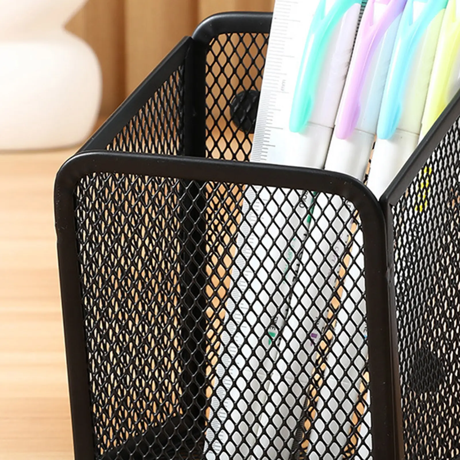 1/2pcs Strong Magnetic Storage Basket Desktop Pen Holder Refrigerator Lockers For Desktop File Manager Metal Mesh Stationery