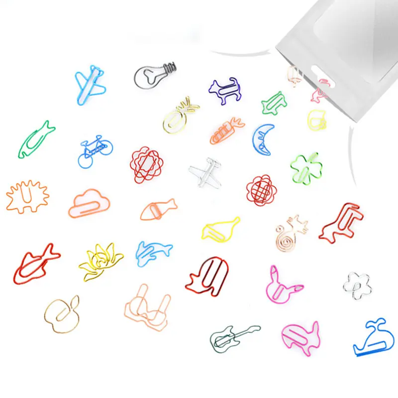 60pcs 2 set Kawaii Paper Clips Bookmark Stationery Scrapbook Gadget School Supplies Office Cute Desk Orgainzer Accessories