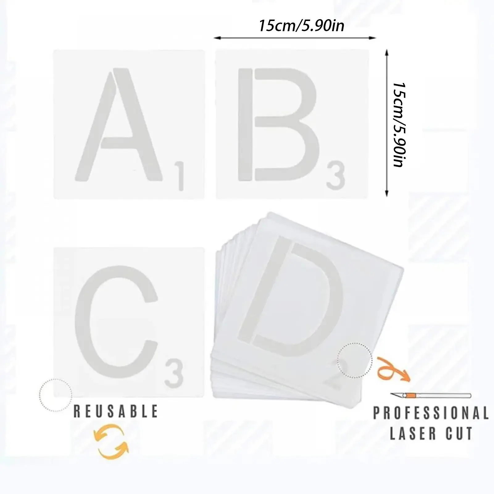 Diy English Spelling Alphabet Game Template Can Be Reused For Painting Plastic Painting Letters Mold Cards Wooden Walls 26Pcs
