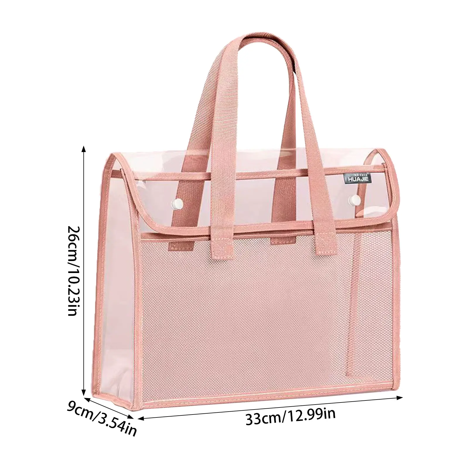 Large Capacity Portable Transparent Waterproof Hand-held Folder, Self-adhesive File Pocket Holds Tutorial Bag Office Supplies