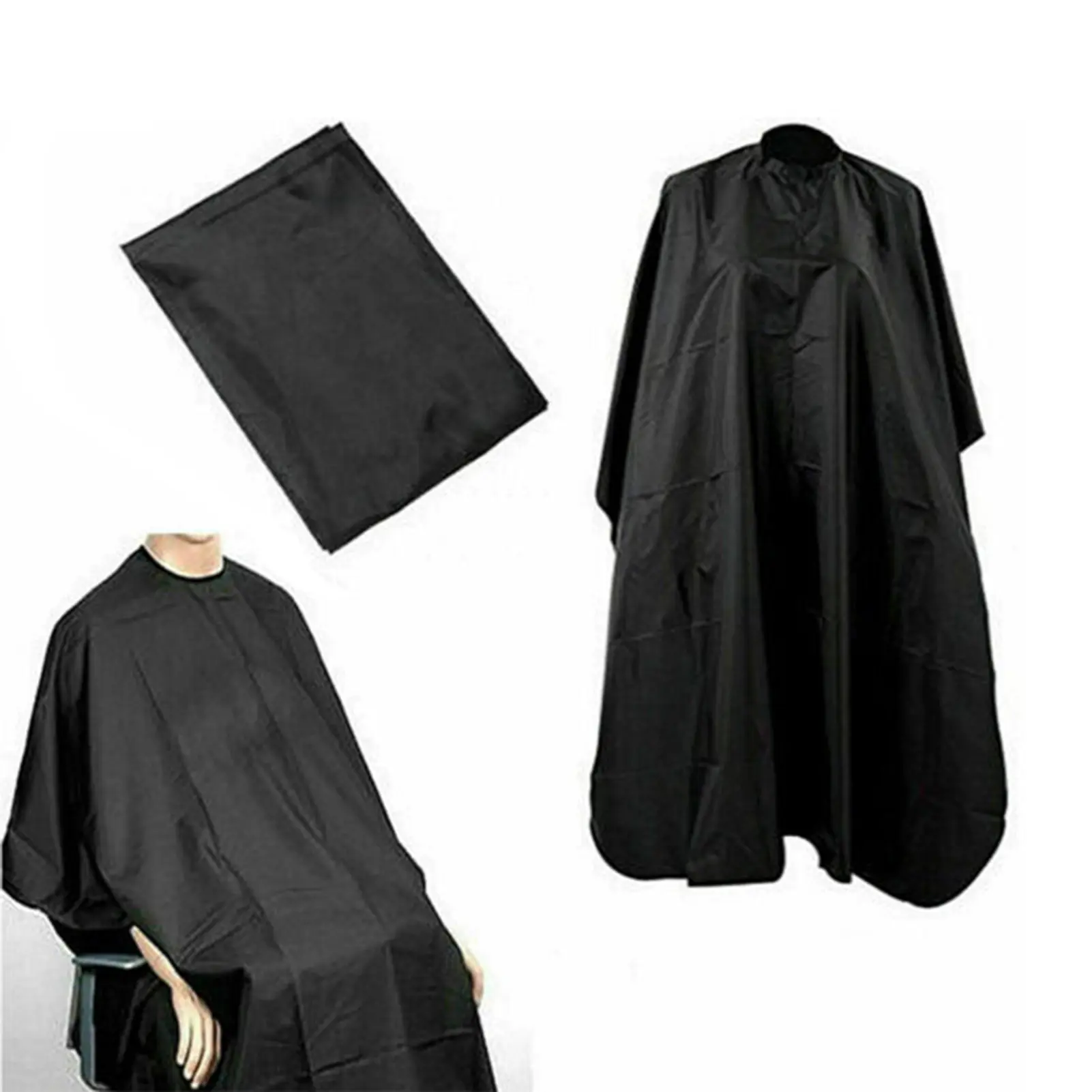 Hairstylist Salon Gown Hairdressing Wrap Professional Black Cloak Waterproof Material Anti Fragmentation Hair Protection Cover