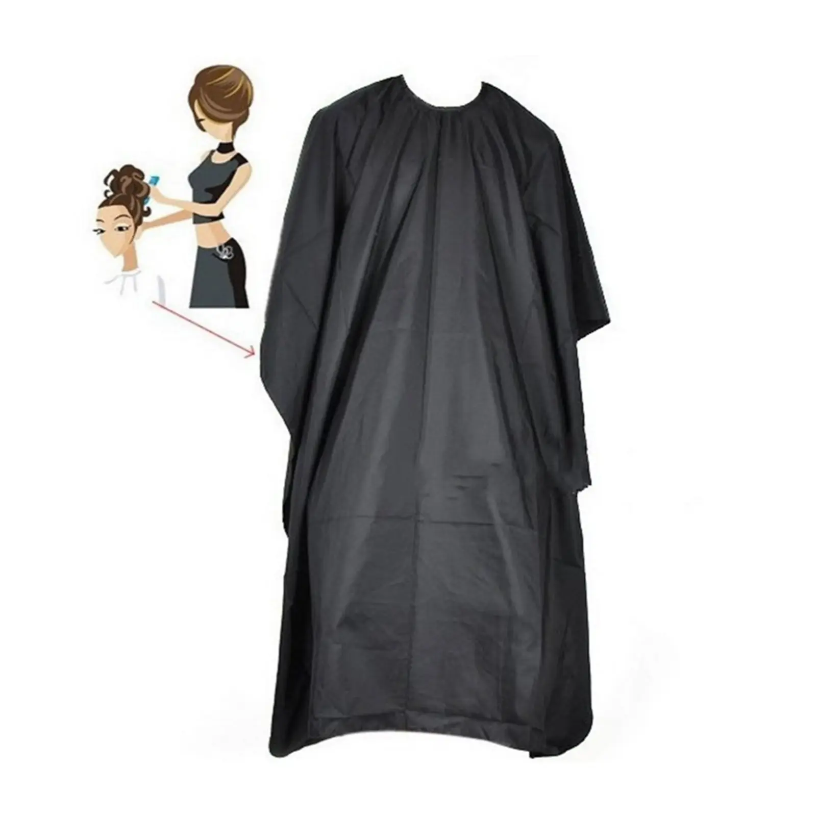Hairstylist Salon Gown Hairdressing Wrap Professional Black Cloak Waterproof Material Anti Fragmentation Hair Protection Cover
