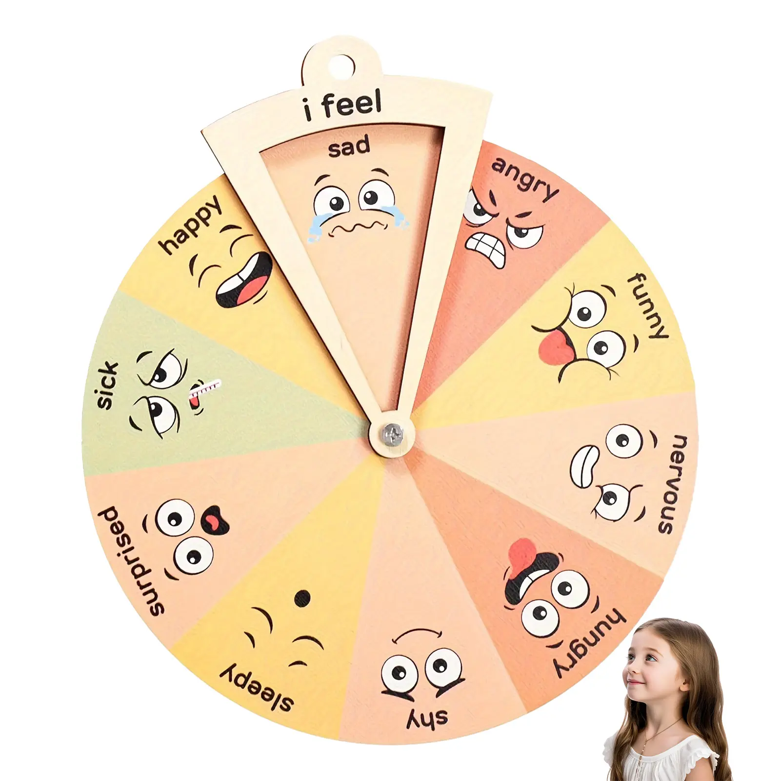 Montessori Emotion Wheel Kids Toys Toddler Baby Expression Emotional Management Wooden Feeling Wheel Toys Kids Educational Toys