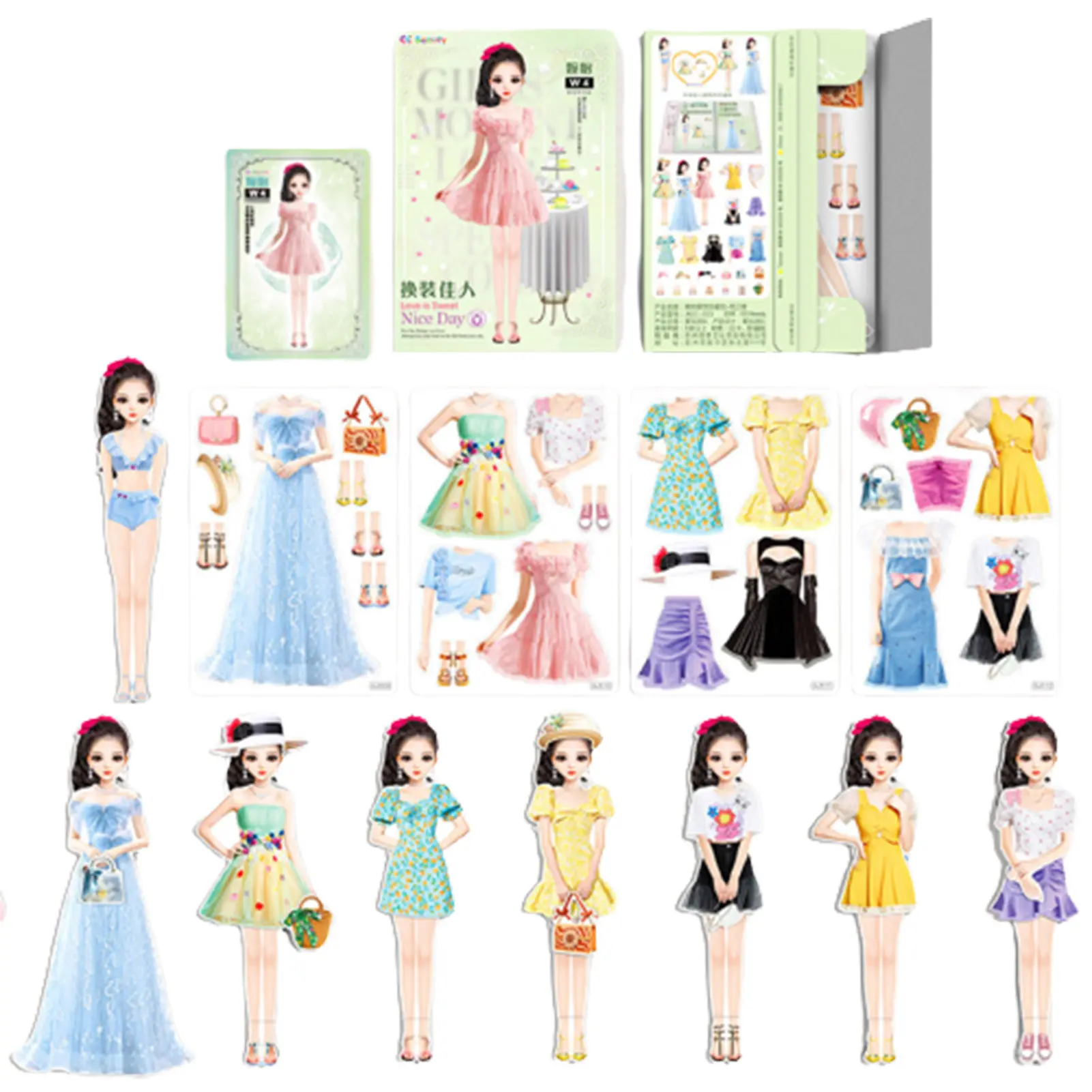 Magnetic Princess DIY Dress-Up Stickers Toy Portable Up Stickers Toys Set Educational Toy for Kids Girls Birthday New Year Gift