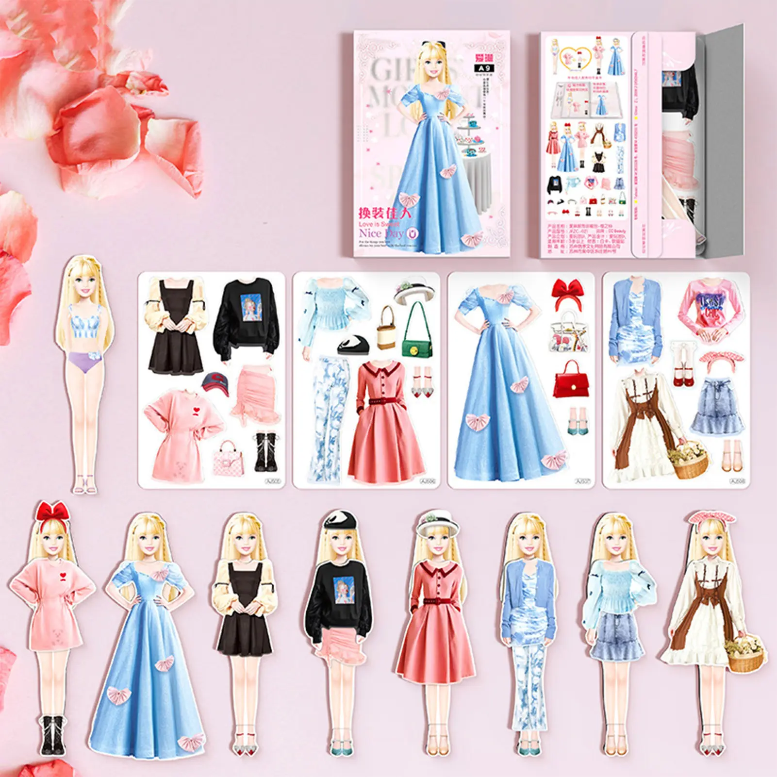 Magnetic Princess DIY Dress-Up Stickers Toy Portable Up Stickers Toys Set Educational Toy for Kids Girls Birthday New Year Gift