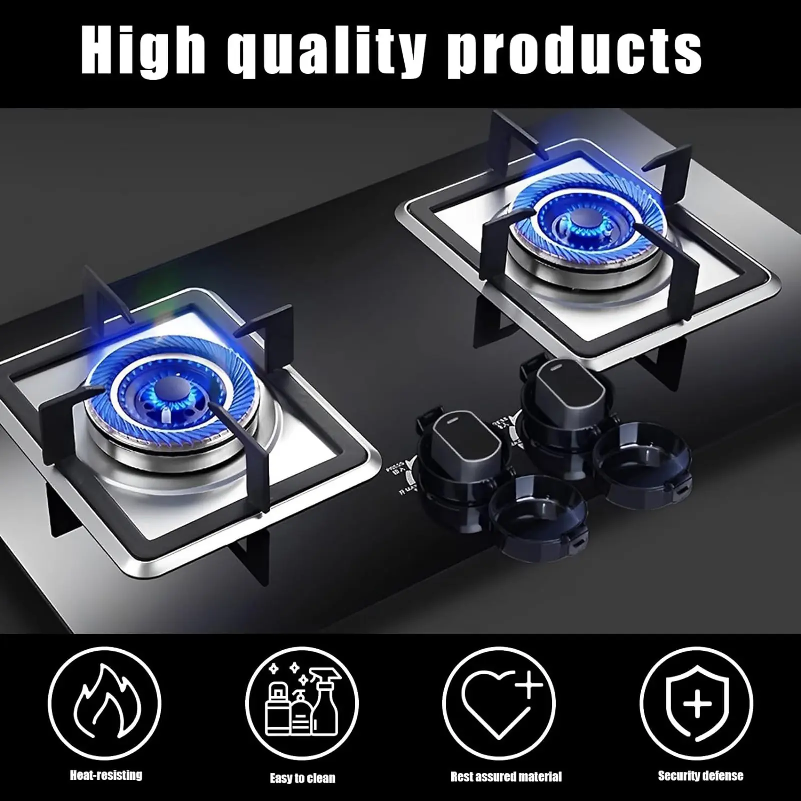 4/8pcs Stove Knob Cover Clear Black Universal Size Gas Knob Covers Knob Covers Prevent Kids & Pets from Turning on Stoves