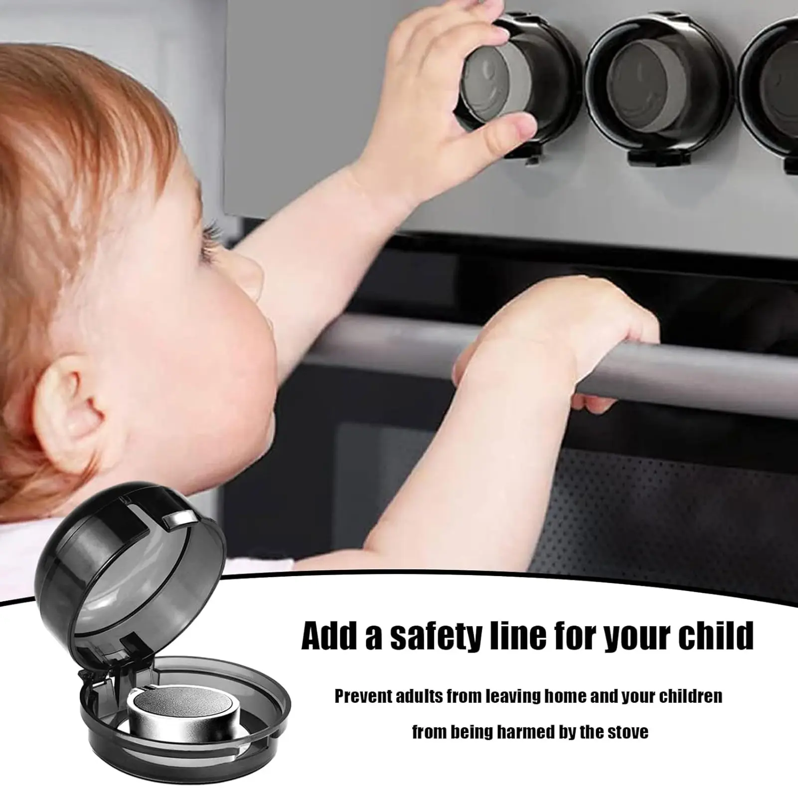 4/8pcs Stove Knob Cover Clear Black Universal Size Gas Knob Covers Knob Covers Prevent Kids & Pets from Turning on Stoves