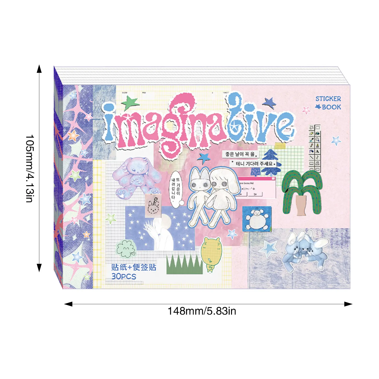 Xin Mo Shuang Spell Scrapbook Sticker Korean Ins Wind Dream Graffiti Style Art Diy Crafts Photo Album  Material Notes