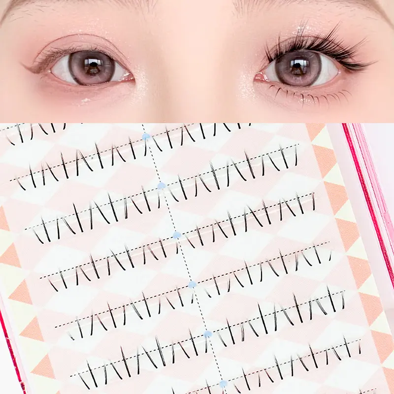 80pcs/set Segmented Lower Eyelashes False Eyelashes Makeup Tools Natural Fake Lower Lashes Women's Cosmetic Supplies