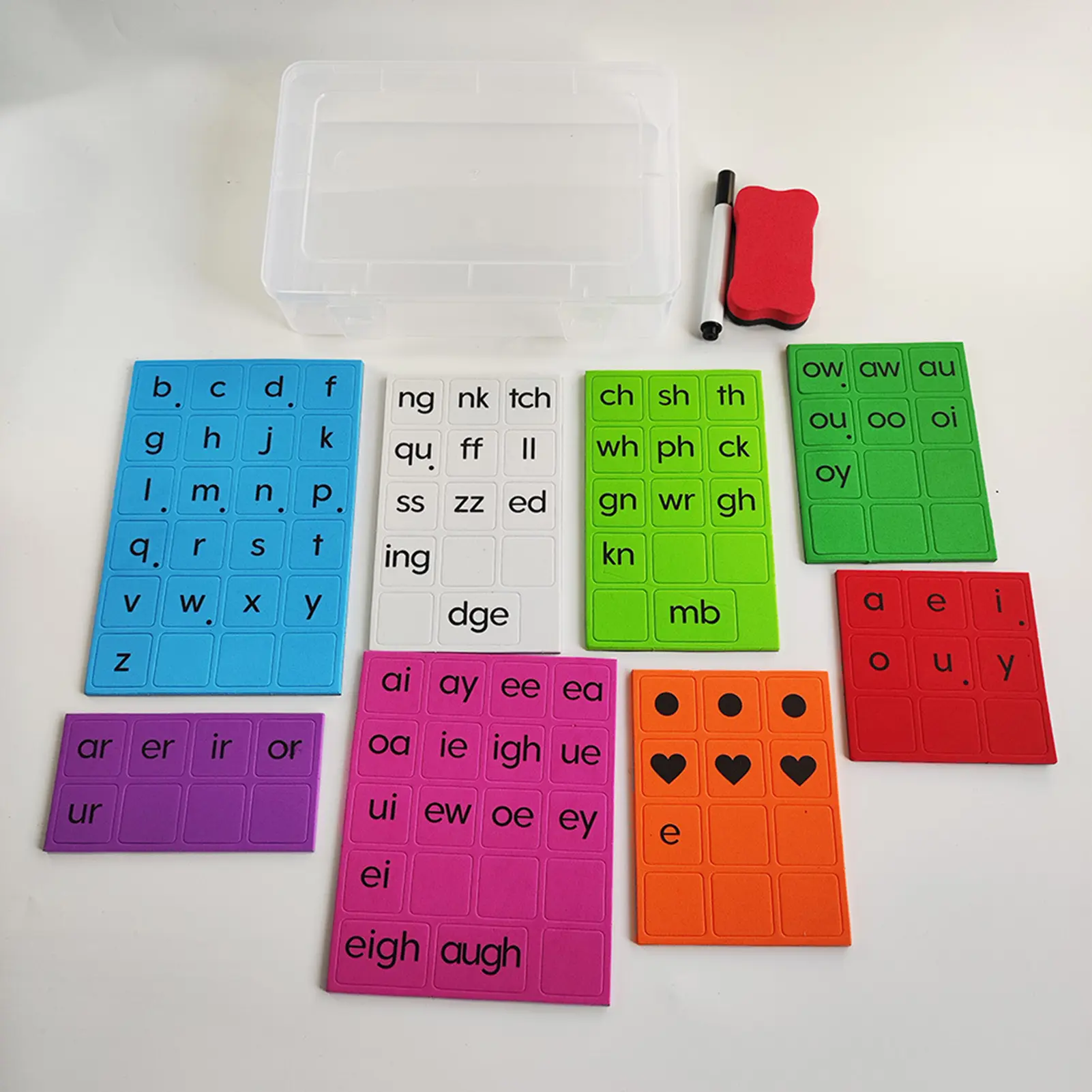 Magnetic Phonics Tiles Alphabet Set For Kids Preschool Learning English Spelling Reading Educational Toy Kindergarten Supplies