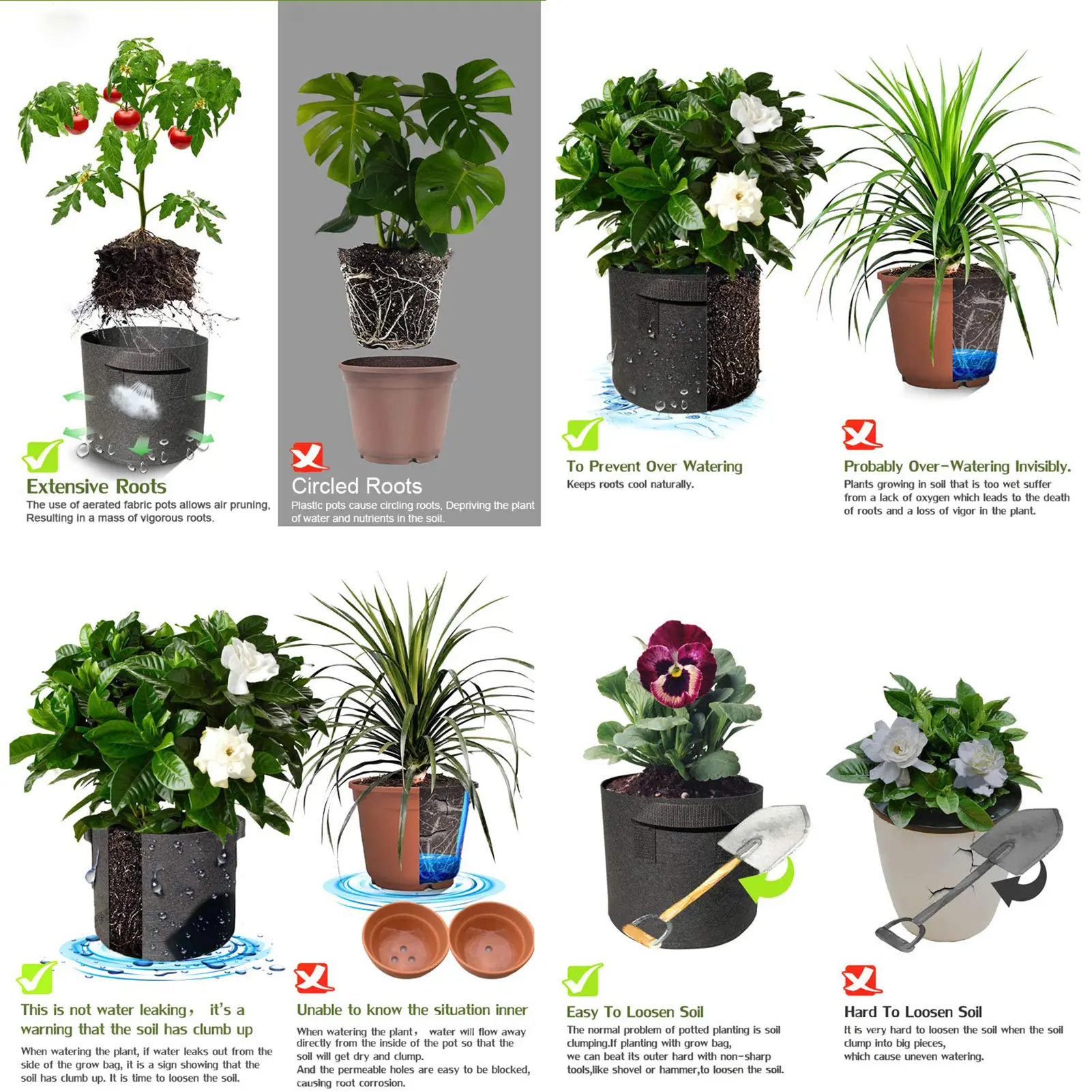 Multi-size Plant Planting Bag Flowerpot Cloth Planting Gardening Tools Home Garden Planting Fruit Vegetable Planting Bag