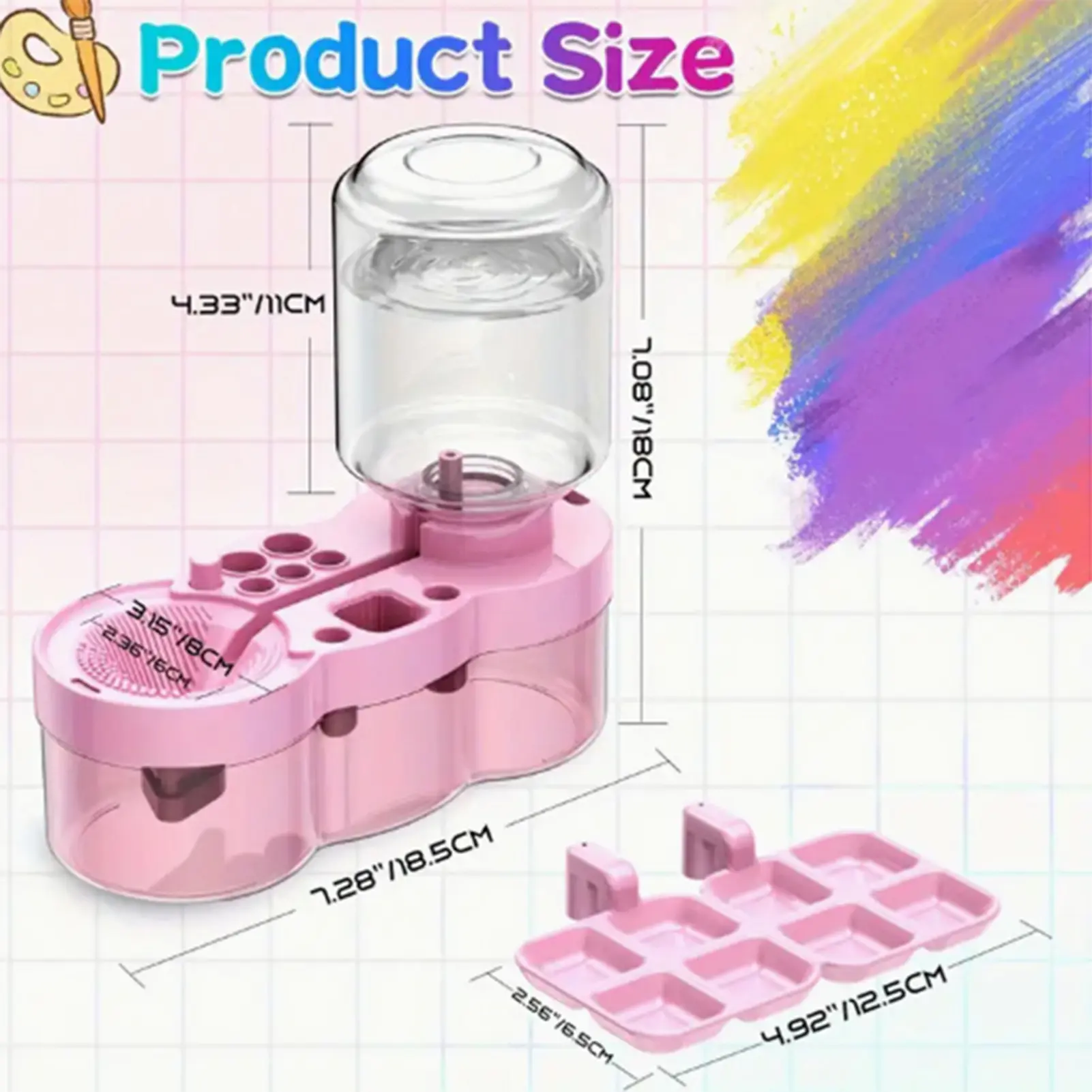 4 in 1 Paint Brush Cleaner Tools Multifunctional Palette Brush Rinser Tool for Artist Beginner Kids Painting Accessories