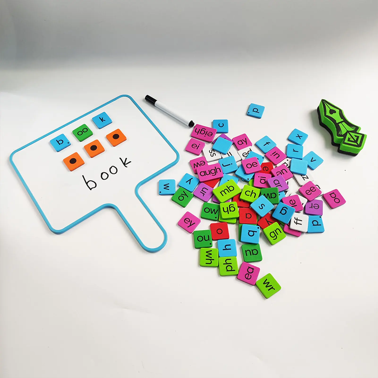 Magnetic Phonics Tiles Alphabet Set For Kids Preschool Learning English Spelling Reading Educational Toy Kindergarten Supplies