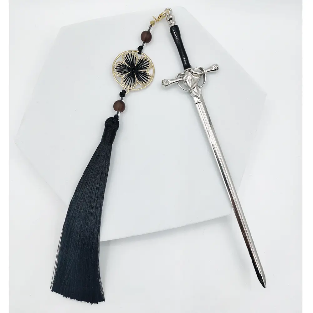 Chinese Style Retro Hairpin Sword Pendant Alloy Chinese Hanfu Tassel Hair Accessories New Hairpin Fashion Accessories.