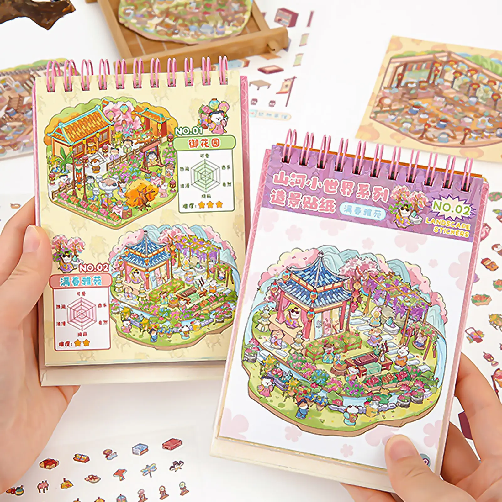 35 Landscape Stickers Per Book 2.5d Landscape Sticker Cartoon Scene Diy Sticker Stacking Pasting Festival Gift For Kid Child